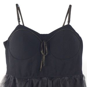 Womens Formal Dress Xhilaration Size L Black Gold Sparkle Adjustable Straps